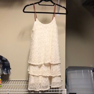 White layered lace dress
